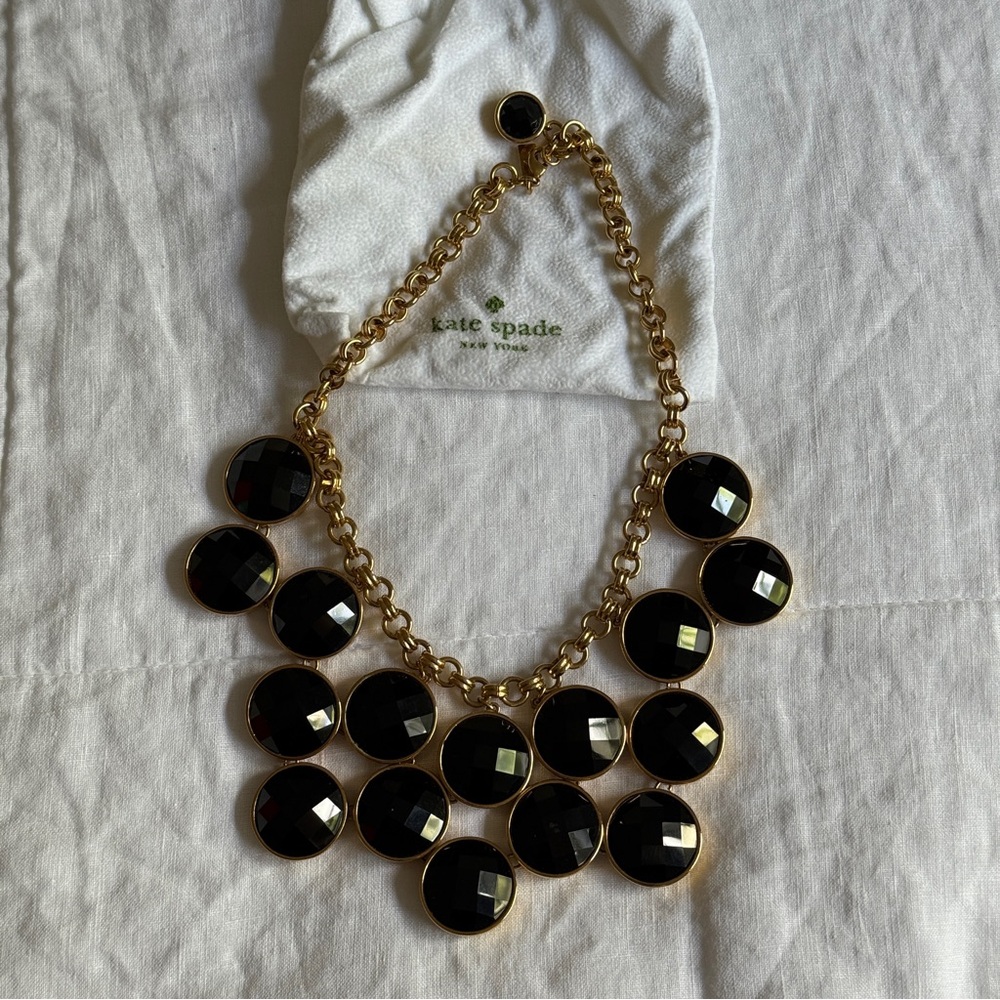 Kate Spade New York Black and Gold Statement Necklace